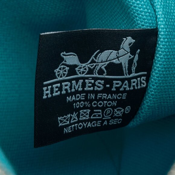 Hermes Flat Yachting GM Blue Logo Toile Pouch - Picture 10 of 11